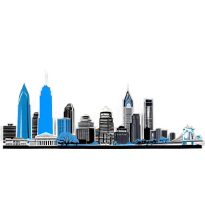 Philadelphia Skyline With Blue Sky PNG Vrl