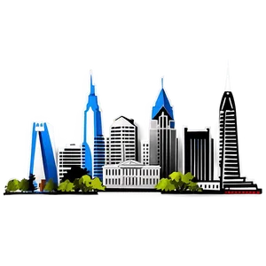 Philadelphia Skyline With Landmarks PNG 06252024