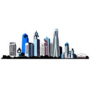 Philadelphia Skyline With Landmarks PNG Qdw