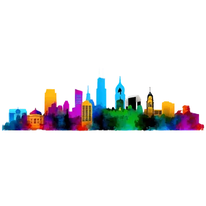 Philadelphia Skyline With Landmarks Png Vec PNG image