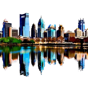 Philadelphia Skyline With Schuylkill River PNG Ecm1 PNG