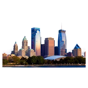 Philadelphia Skyline With Sports Stadiums Png Vvj57 PNG image