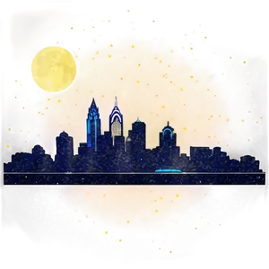 Philadelphia Skyline With Starry Night Png Faq30 PNG image