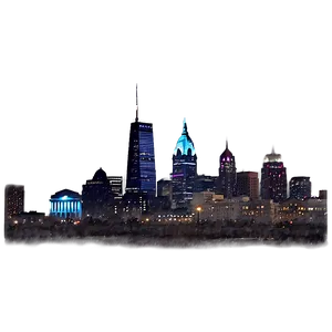 Philadelphia Skyline With Starry Night PNG Gqv58 PNG