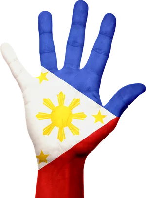 Philippine Flag Painted Hand PNG image