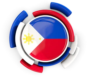 Philippine Flag Stylized Circle Design PNG image