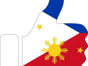 Philippine Flag Stylized Outline PNG image