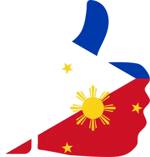 Philippine Flag Thumbs Up Graphic PNG image