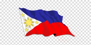Philippine Flag Waving Transparent Background PNG image