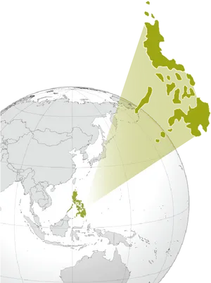 Philippines Location Map Globe Projection PNG image