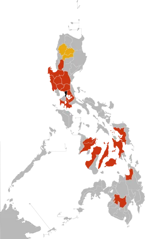 Philippines Map Color Coded Regions PNG image