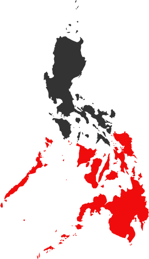 Philippines Map Redand Gray PNG image