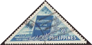 Philippines1960 Constitution Anniversary Stamp PNG image