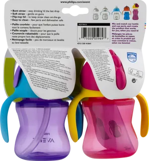 Philips Avent Sippy Cups Packaging PNG image