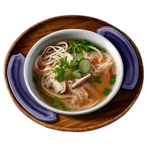 Pho Soup On Wooden Table PNG 06202024