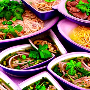Pho With Fresh Cilantro PNG Tjt PNG