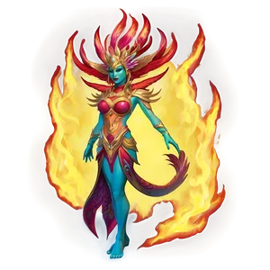 Phoenix Fire Goddess PNG Aah37