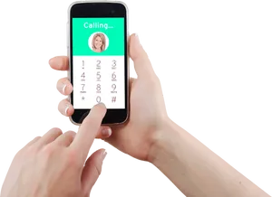 Phone_ Call_ In_ Progress_ Hand_ Holding_ Smartphone PNG image