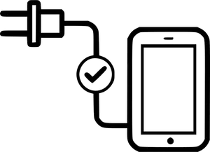 Phone Charging Outline PNG image