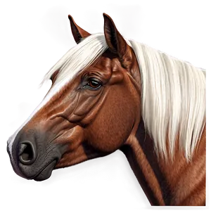 Photorealistic Horse Head Rendering PNG Rye