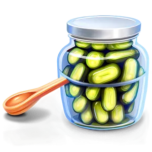 Pickle Jar With Spoon Png Qsc PNG image