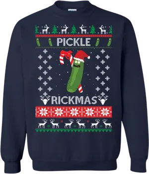 Pickle Rick Christmas Sweater PNG image