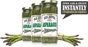 Pickled Asparagus Jarsand Fresh Bunch PNG