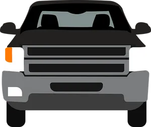 Pickup Truck Front View Vector Illustration
