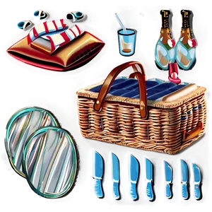 Picnic Basket For Four PNG 06122024 PNG
