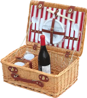 Picnic Basket With Accessoriesand Wine
