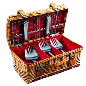 Picnic Basket With Cutlery PNG 72