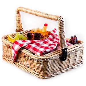 Picnic Basket With Glasses PNG 06122024