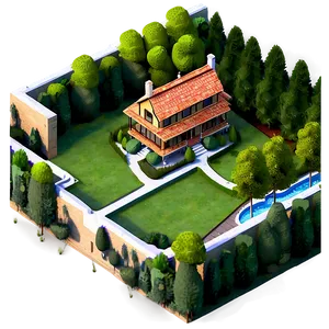 Picturesque Mansion Landscape PNG 05242024 PNG