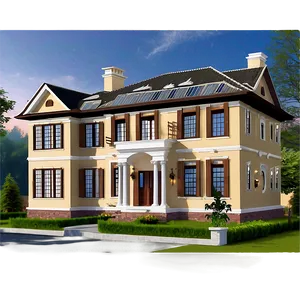 Picturesque Mansion Landscape PNG 05242024