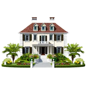 Picturesque Mansion Landscape PNG Dig PNG