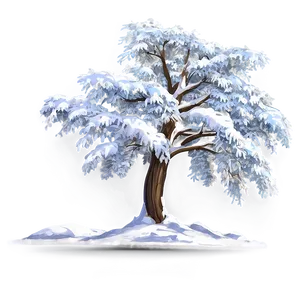 Picturesque Snowy Tree PNG Cer90 PNG