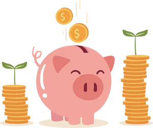 Piggy Bank Growthand Savings PNG image