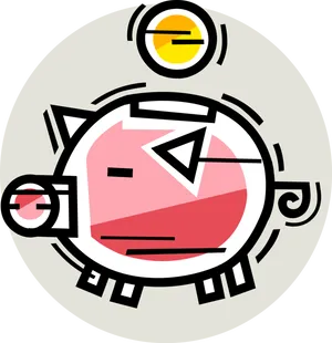 Piggy Bank Time Concept Vector PNG