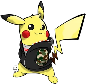 Pikachu Supreme Crossover Artwork PNG image