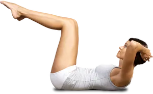 Pilates Crunch Exercise PNG image