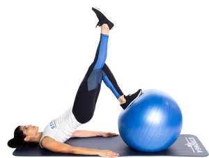 Pilates Exercisewith Fitness Ball PNG image