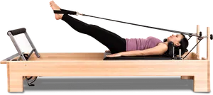 Pilates Reformer Leg Exercises PNG image