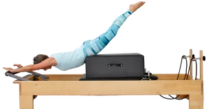 Pilates Reformer Swan Dive Exercise PNG image