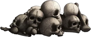 Pile_of_ Human_ Skulls_ Graphic PNG image