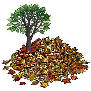 Pile Of Leaves Under Tree Png 1 PNG image