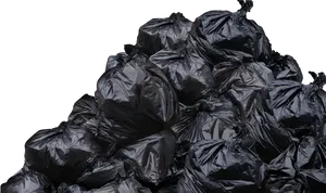 Pileof Black Garbage Bags PNG image