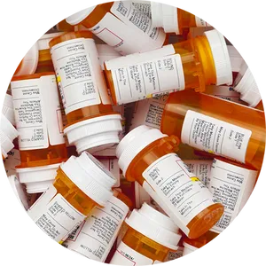 Pileof Prescription Bottles PNG