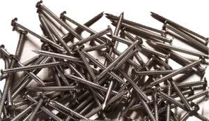 Pileof Screwson Black Background