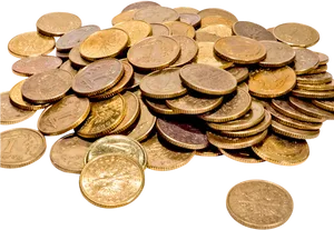 Pileof Various Gold Coins PNG image