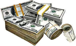 Pilesof U S Dollars Cash PNG image